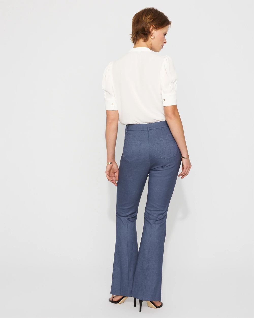 High-Rise Piper Denim-Look Flare Pant