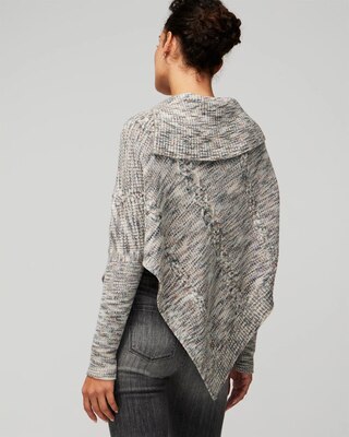 Zip Neck Marled Poncho