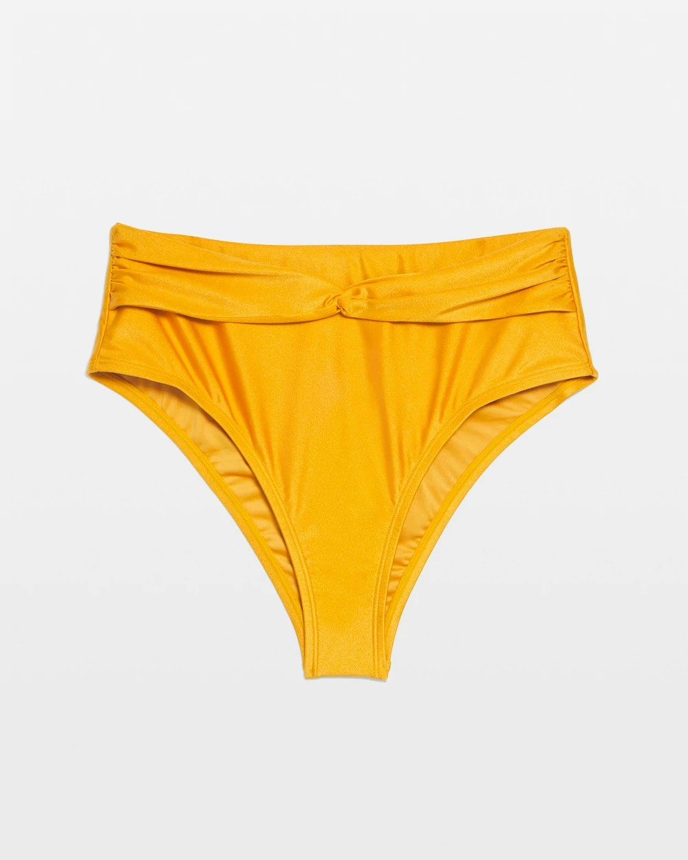 Shop White House Black Market High-waist Drape Swim Bottom In Yellow