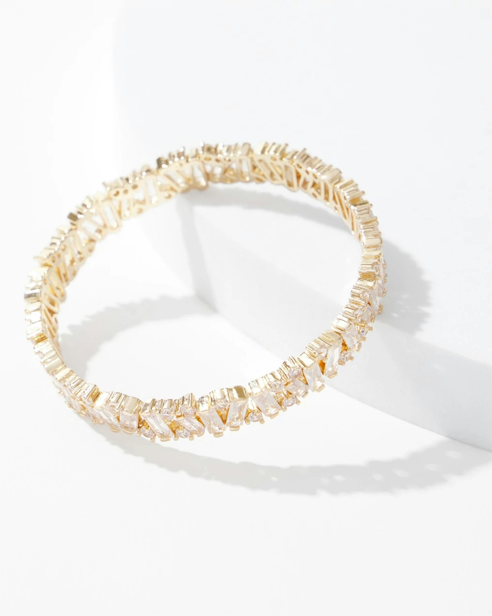 Shop White House Black Market Gold Crystal Baguette Stretch Bracelet |