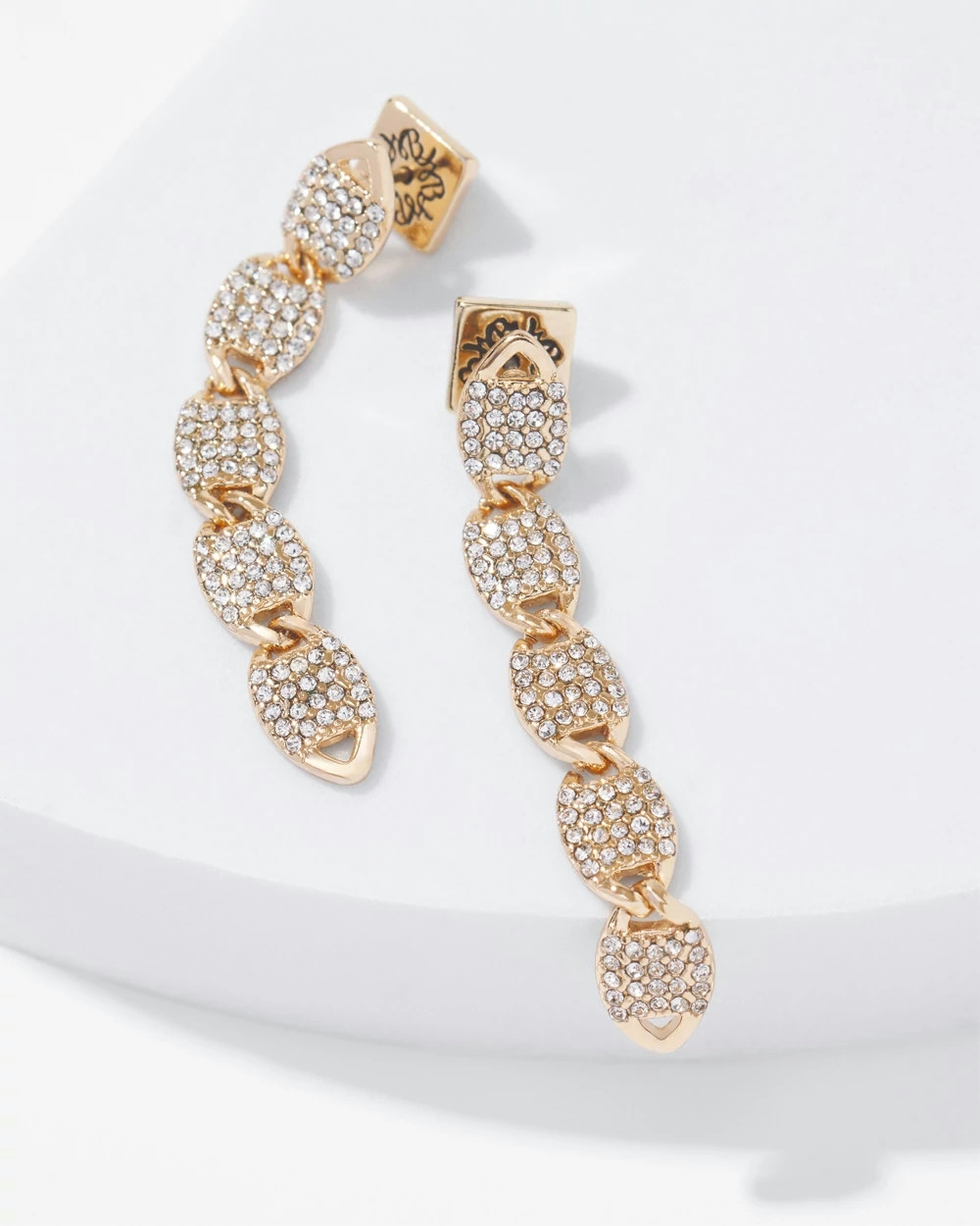 Shop White House Black Market Gold Pave Chain Earrings |