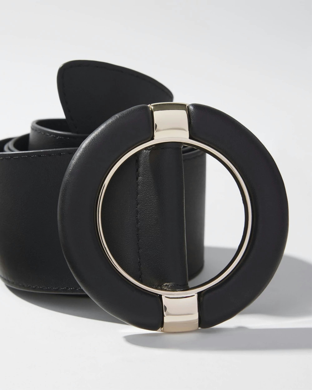 Shop White House Black Market Soft Leather Waist Belt In Black
