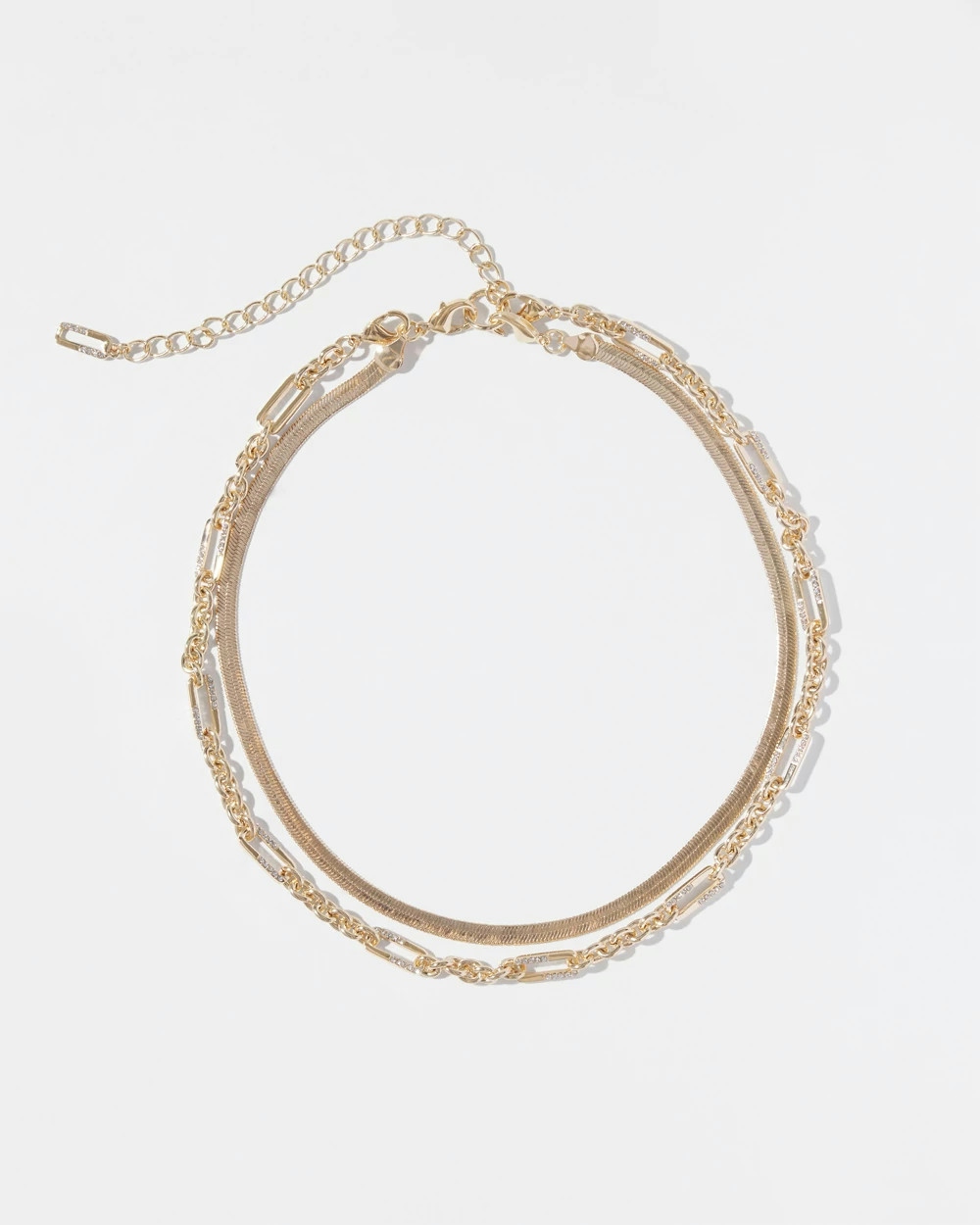 Shop White House Black Market Convertible Gold Snake Chain Multi-strand Necklace |