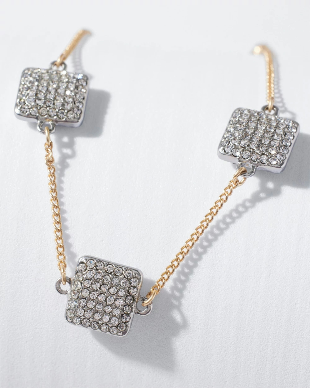 Shop White House Black Market Crystal Gold Chain Bracelet |