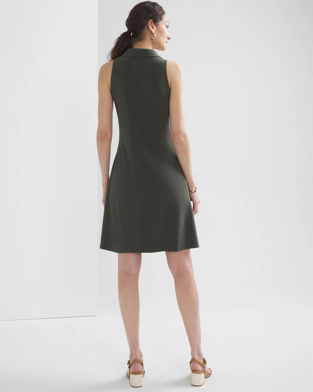 Shop White House Black Market Petite Tie-front Dress In Olive Green