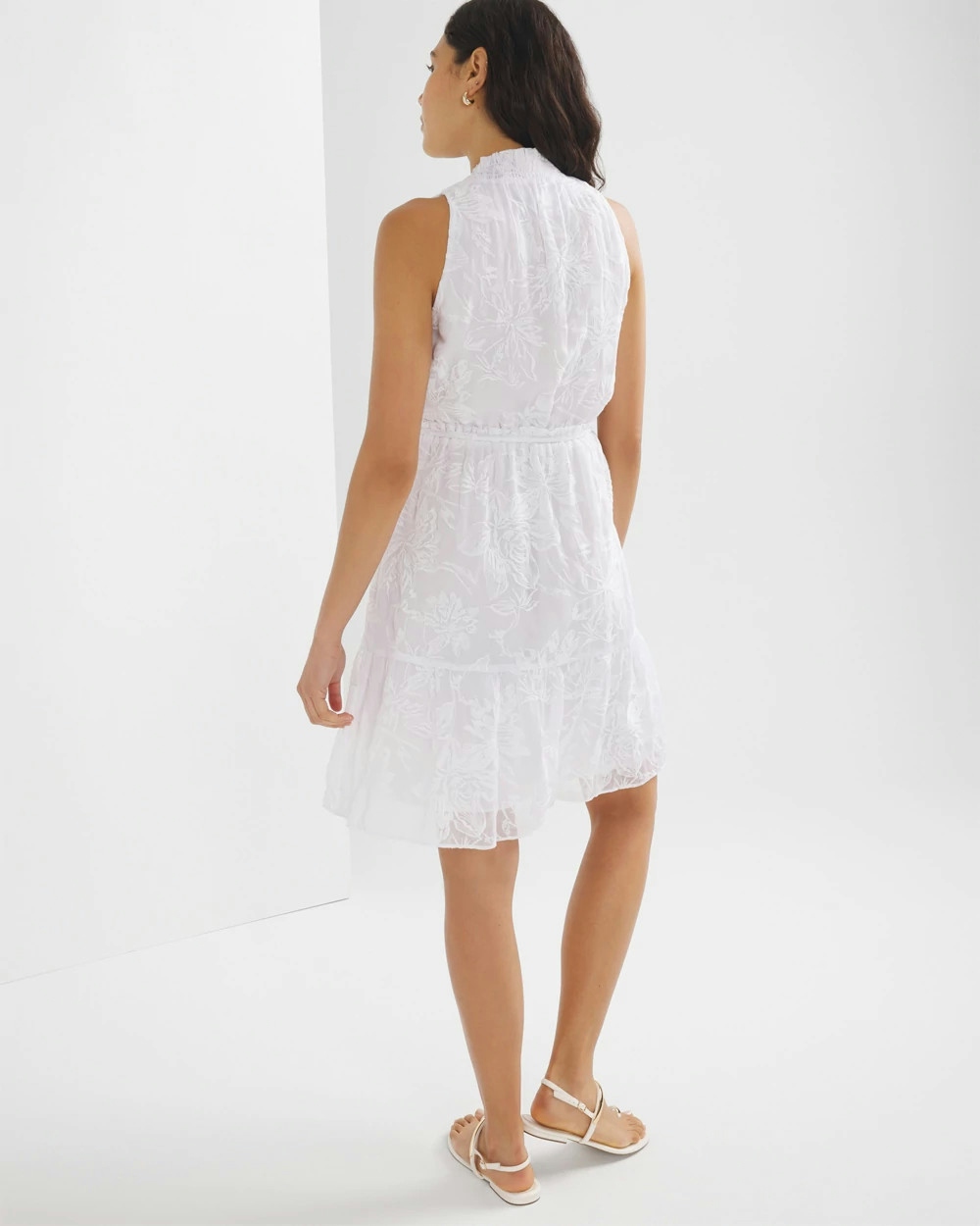 Shop White House Black Market Lace Blouson Halter Dress In White