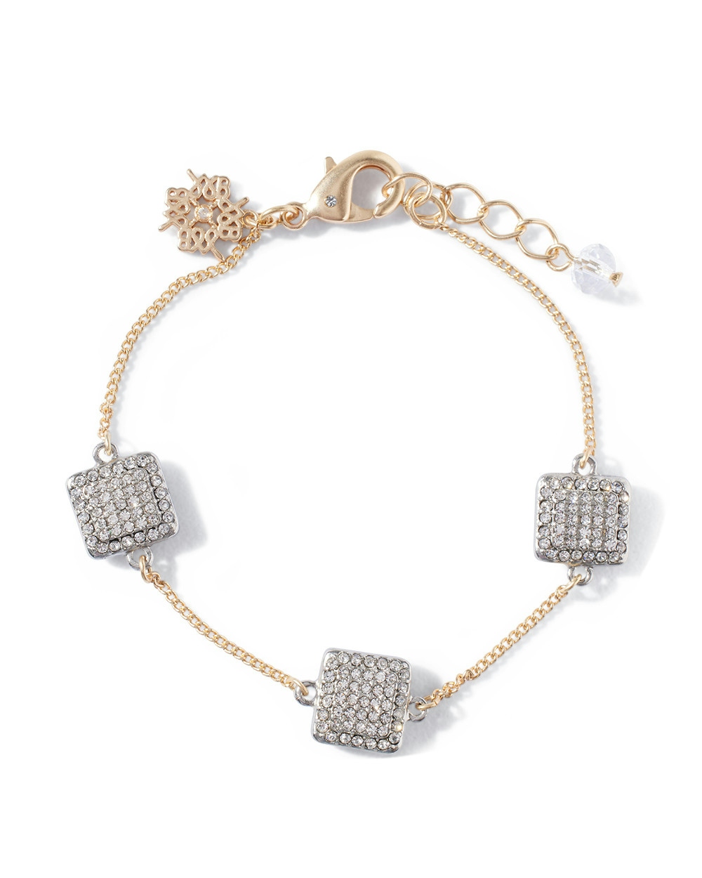 Shop White House Black Market Crystal Gold Chain Bracelet |