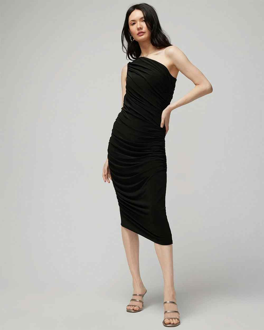 One-Shoulder Asymmetrical Dress | White House Black Market
