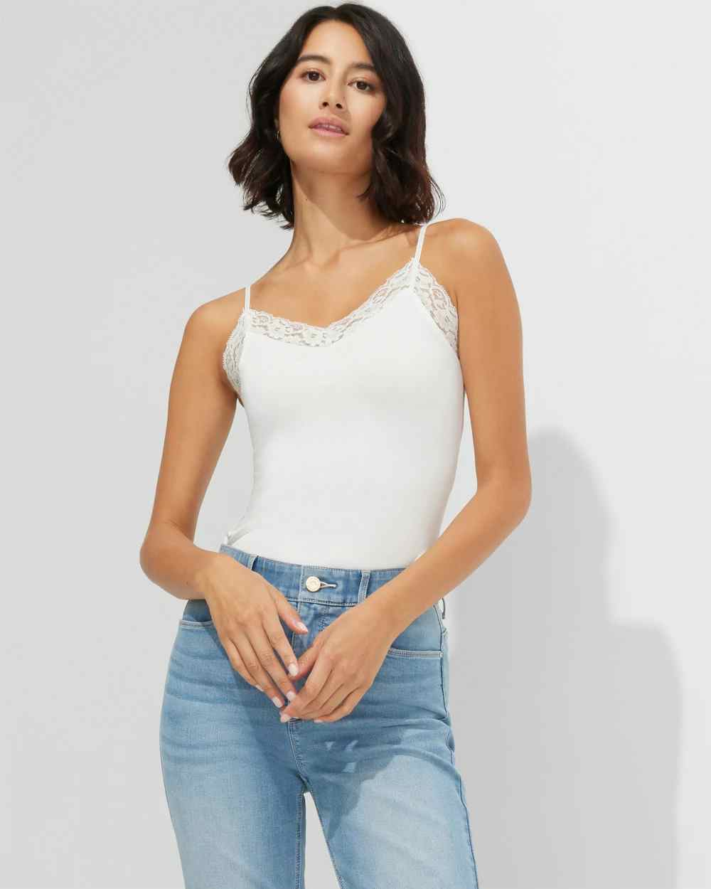 Outlet WHBM Wide-Lace Trim Cami