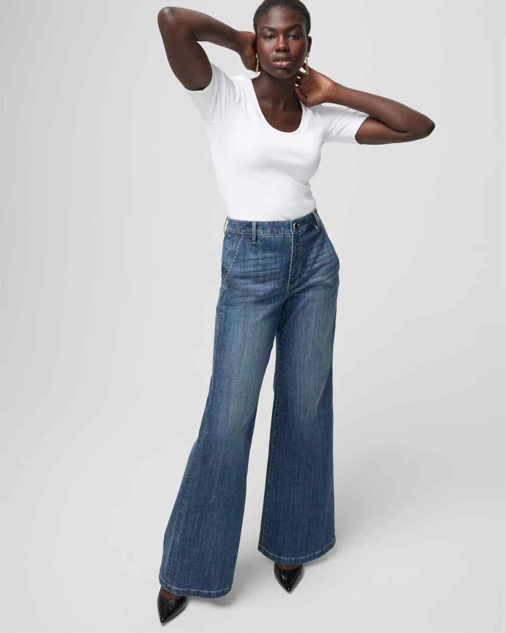 Curvy Extra High-Rise Everyday Soft Denim™ Wide Leg Jeans | White House ...
