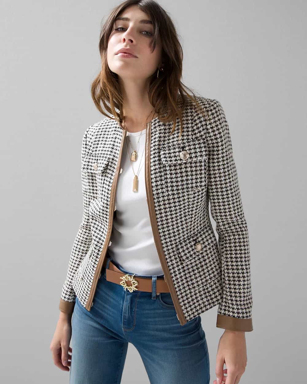 WHBM Stylist Houndstooth Jacket