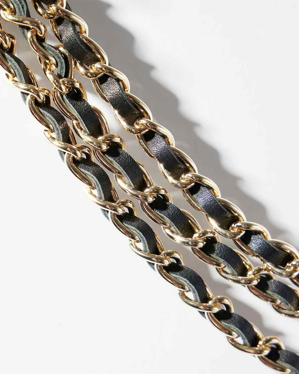 Chain Woven Leather Belt