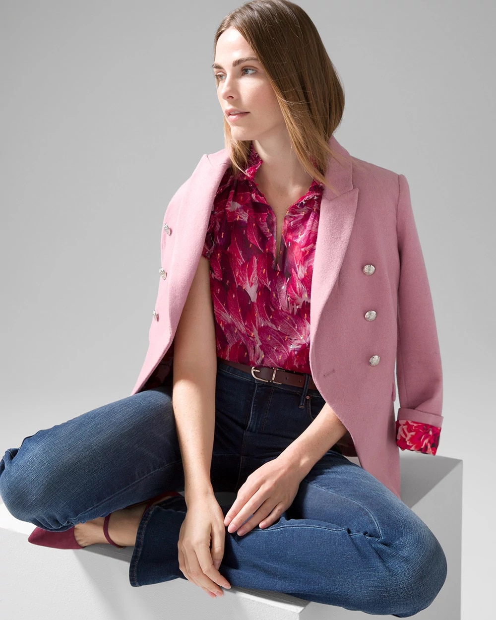 White house black sales market pink blazer