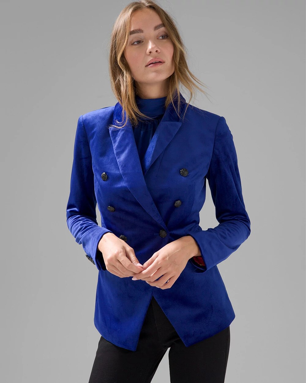 White house black 2025 market blue velvet blazer