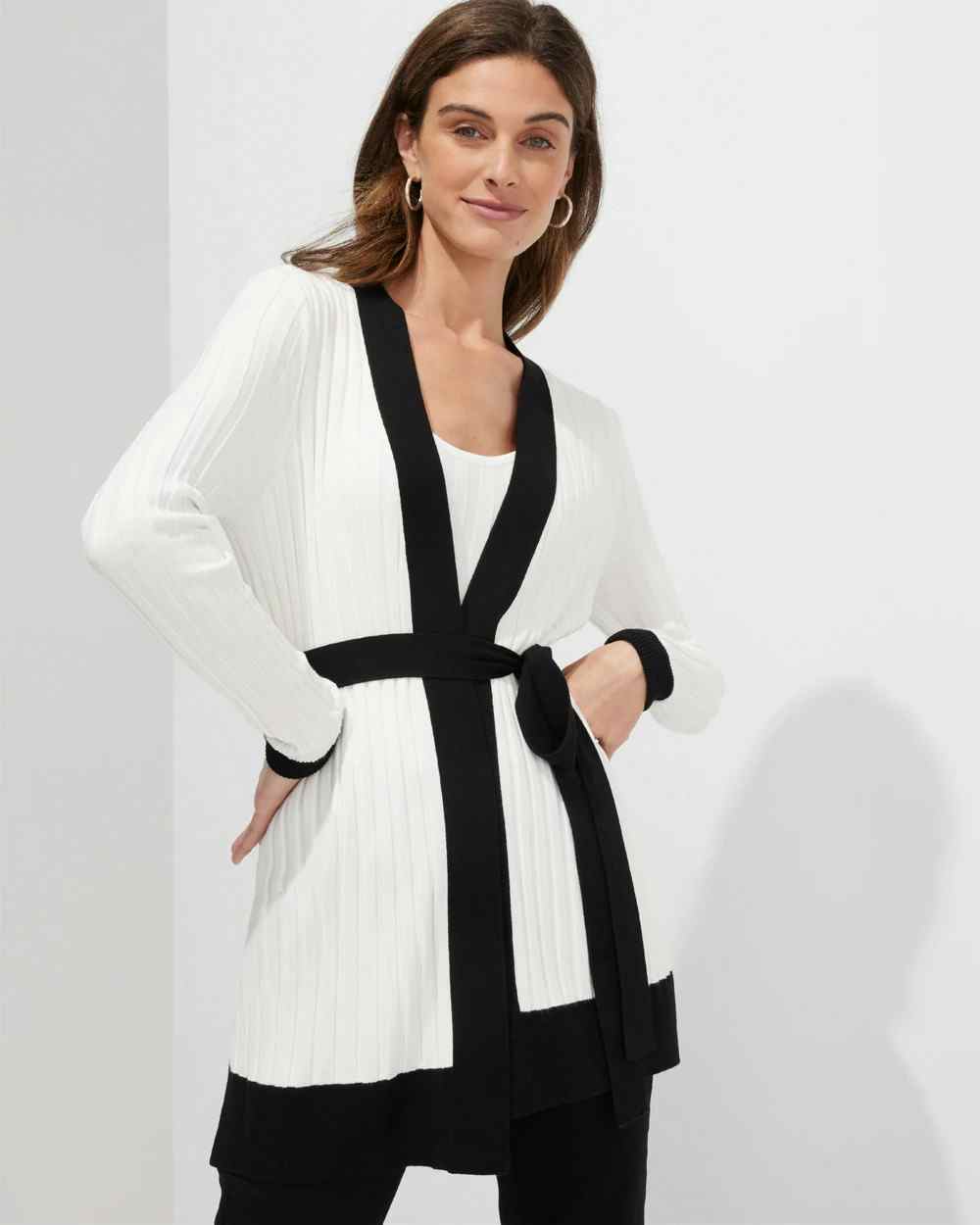 Outlet WHBM Wide-Rib Long Belted Cardigan | White House Black Market