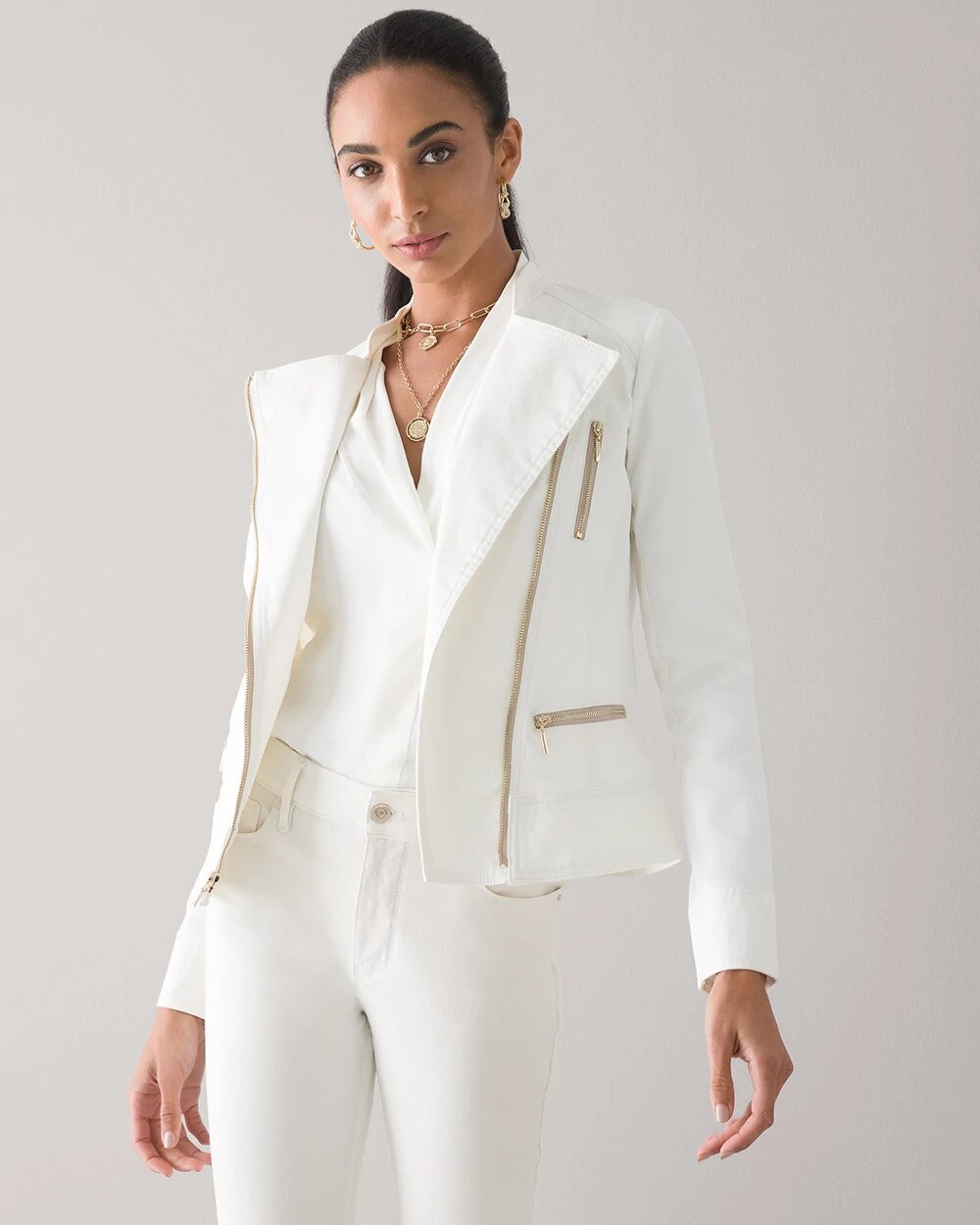 White house black sales market coated moto jacket