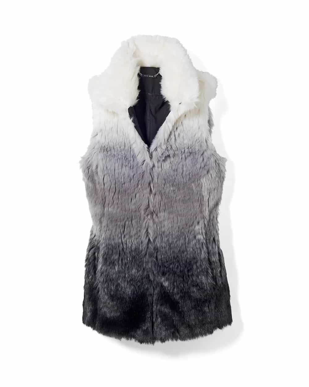 Ombre top fur vest