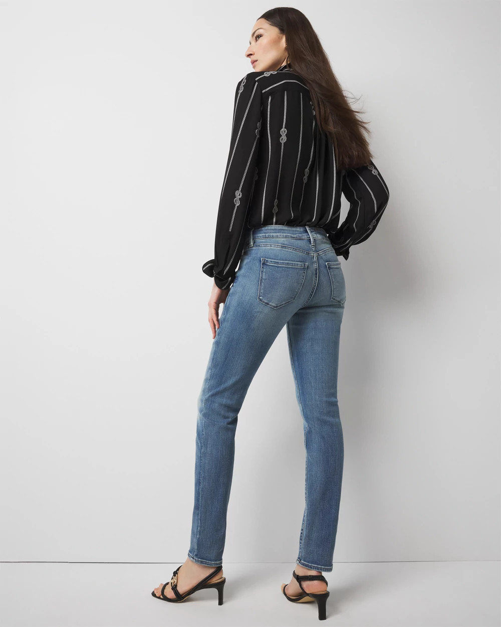 White House Black Market Mid-rise Slim Jeans In Medium Wash Denim