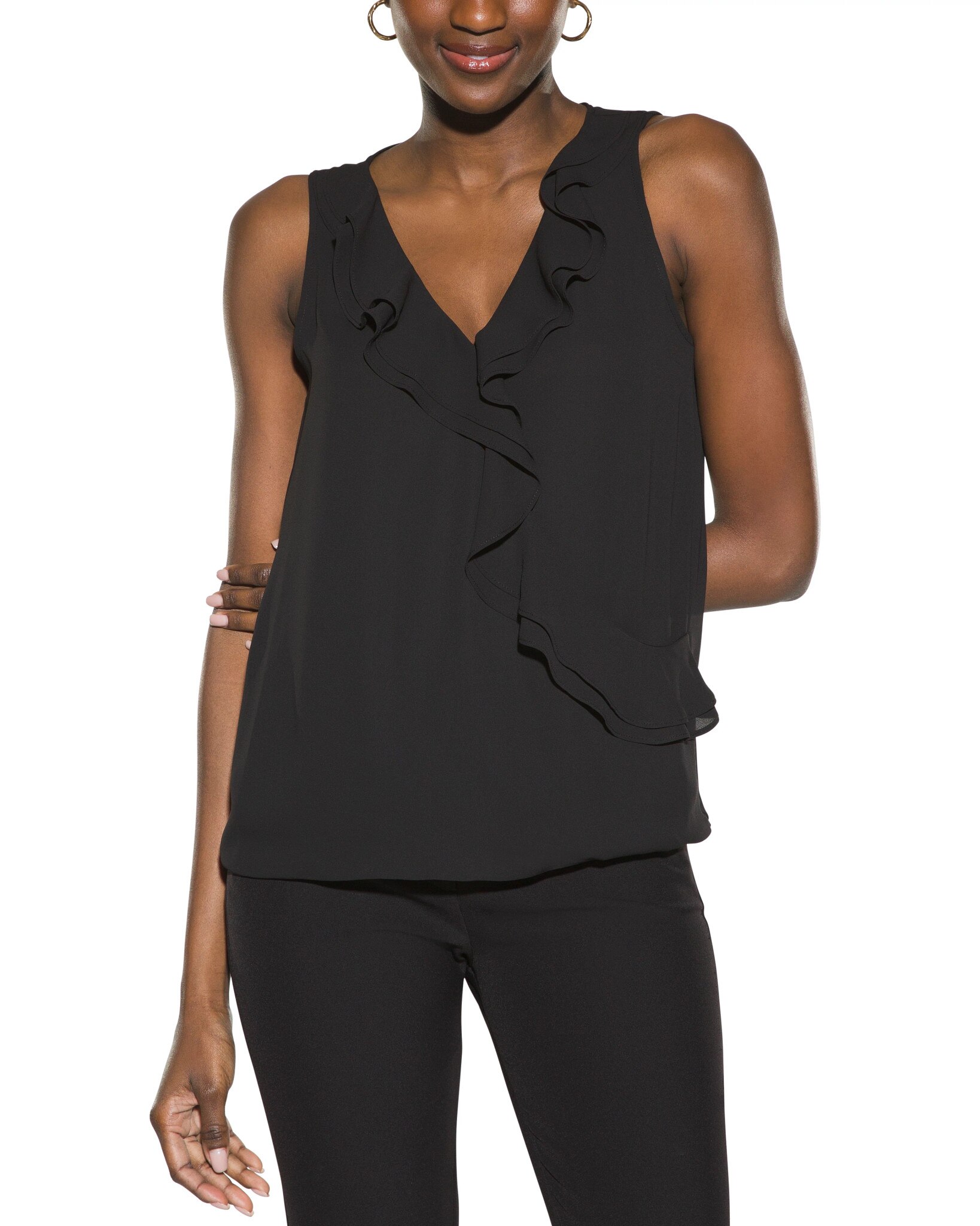 Outlet WHBM Surplice Ruffle Shell | White House Black Market