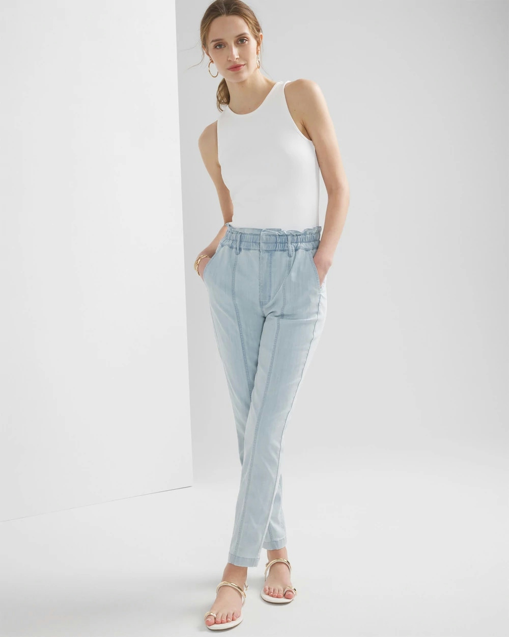White House Black Market Extra High-rise Tapered Ankle Pant In Blue
