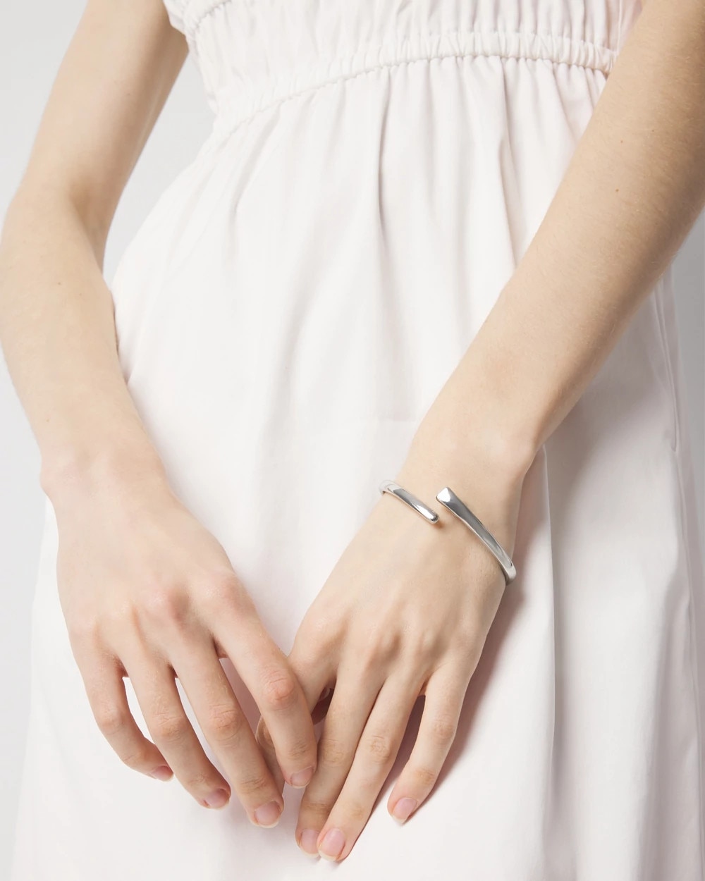 White House Black Market Silver Sculptural Cuff |