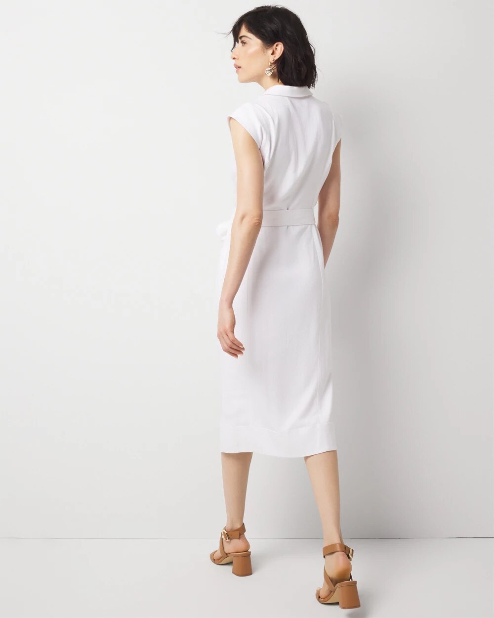 White House Black Market Petite Belted Utility Midi Dress