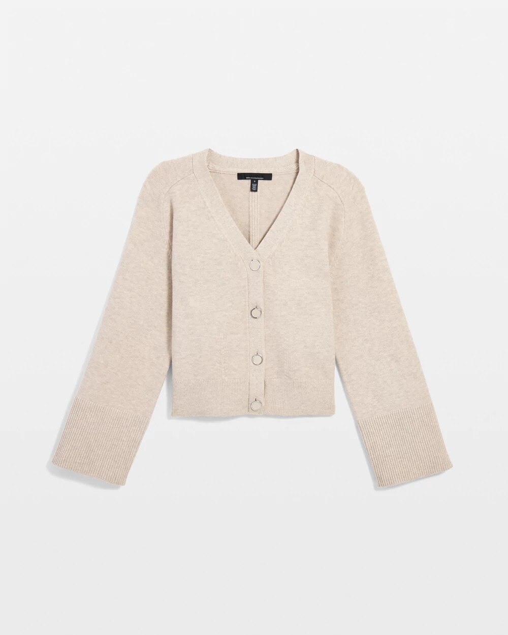 White House Black Market Bell Sleeve Cardigan Sweater In Frosted Toffee