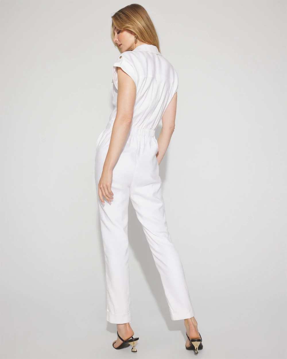 White House Black Market Petite Linen-blend Short-sleeve Utility