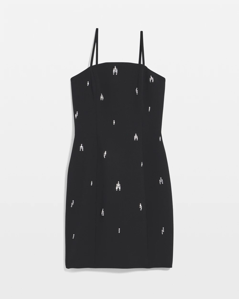 White House Black Market Petite Strapless Embellished Mini Dress In Black