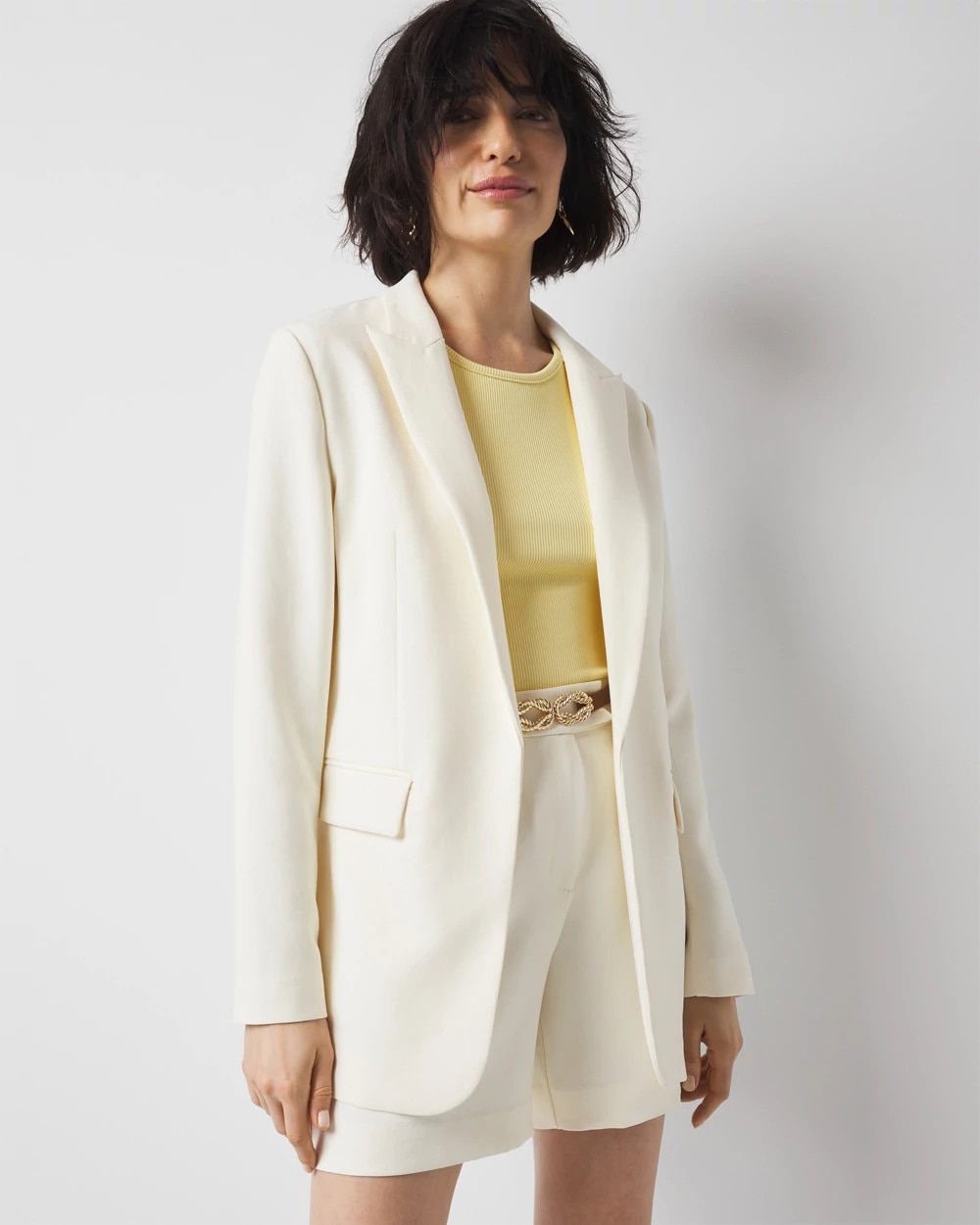 White House Black Market Open Front Blazer In Antique White