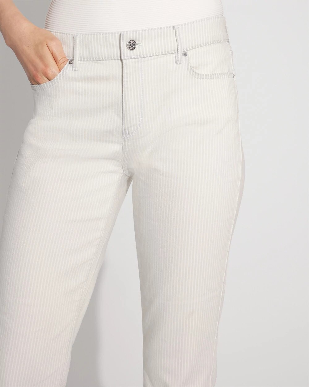 White House Black Market Mid-rise Striped Girlfriend Jeans