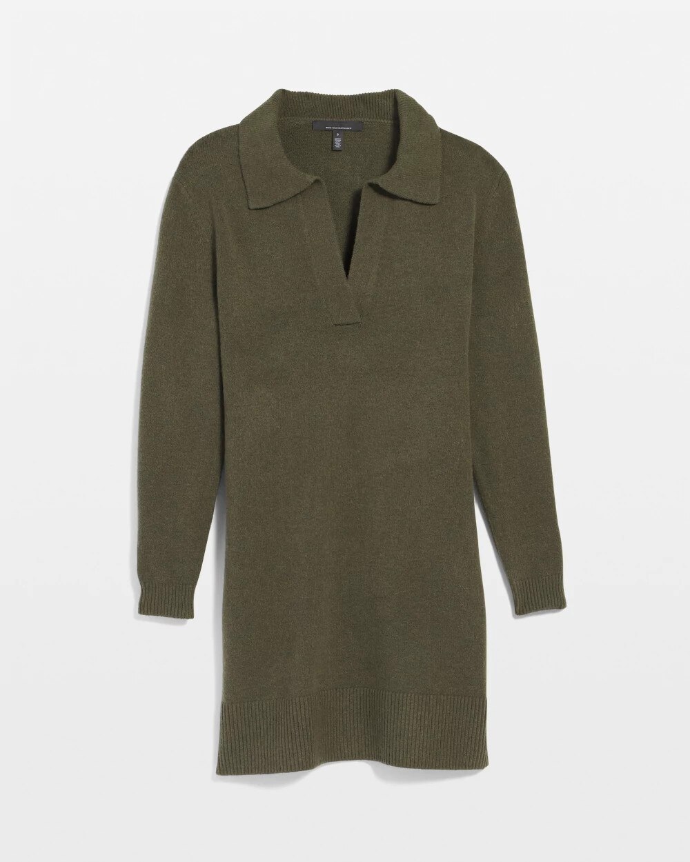 White House Black Market Petite Polo Sweater Dress In Heather Sergeant
