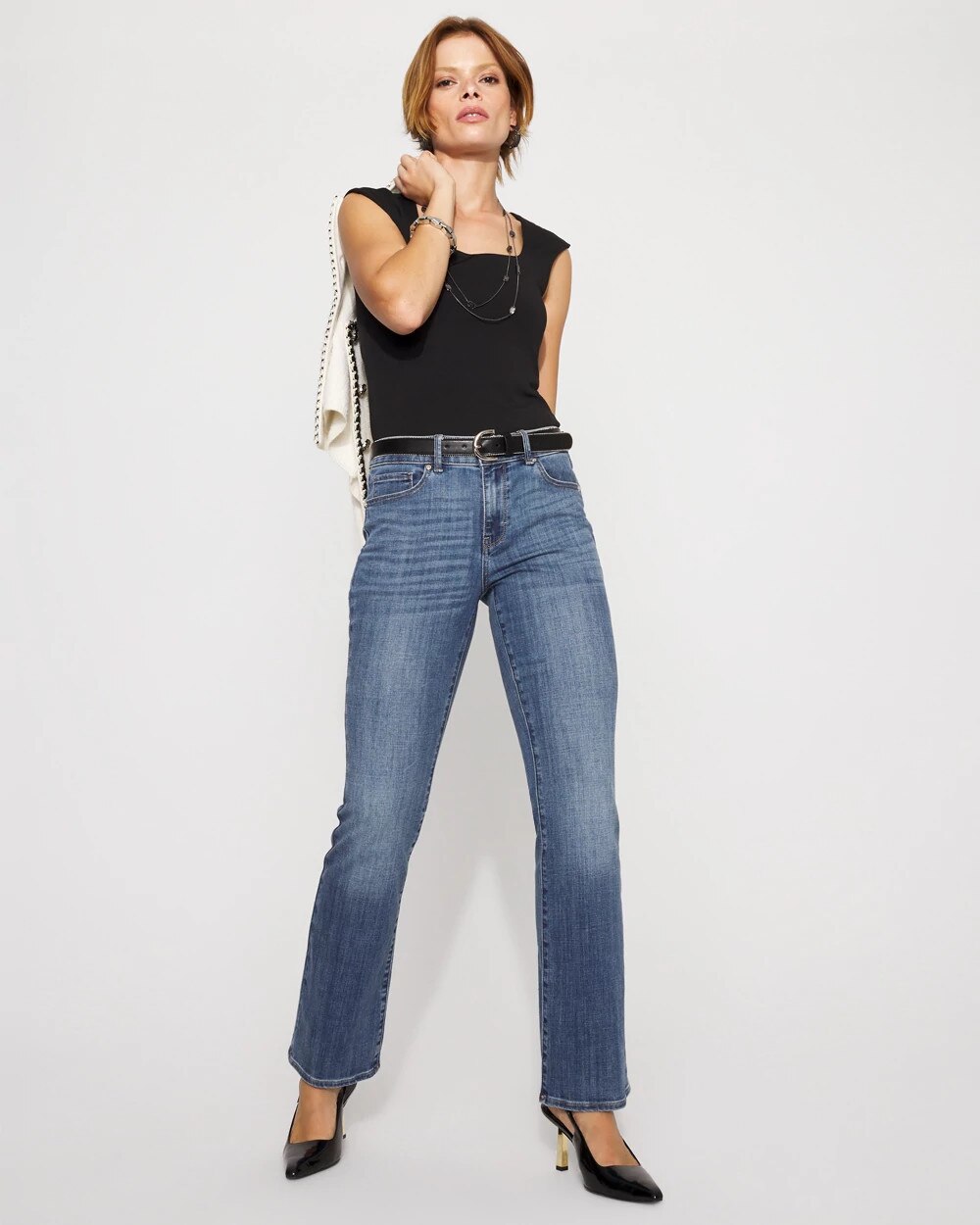 White House Black Market High-rise Bootcut Jeans In Blue