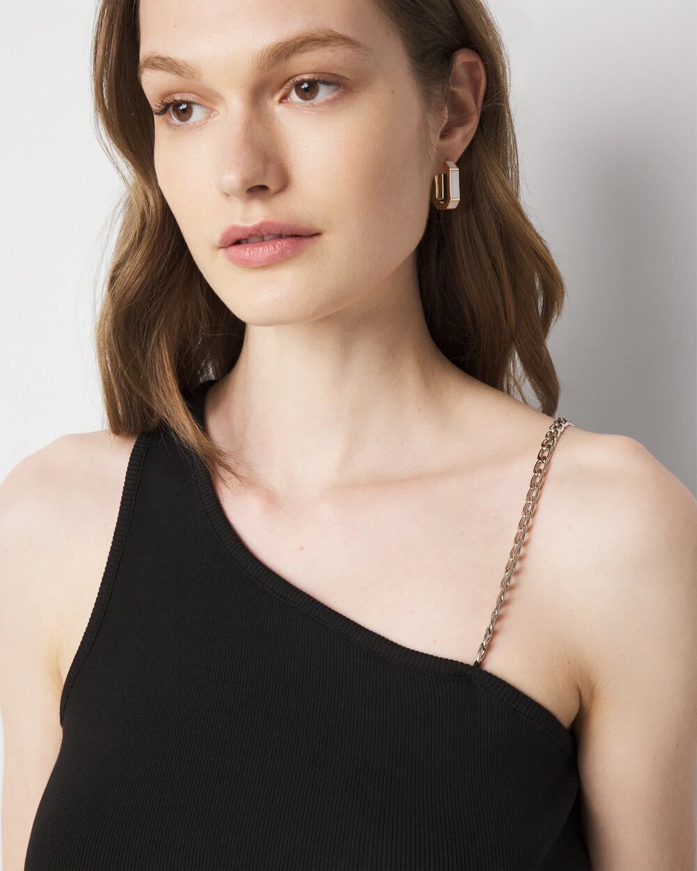 White House Black Market Chain Strap Ribbed Tank Top