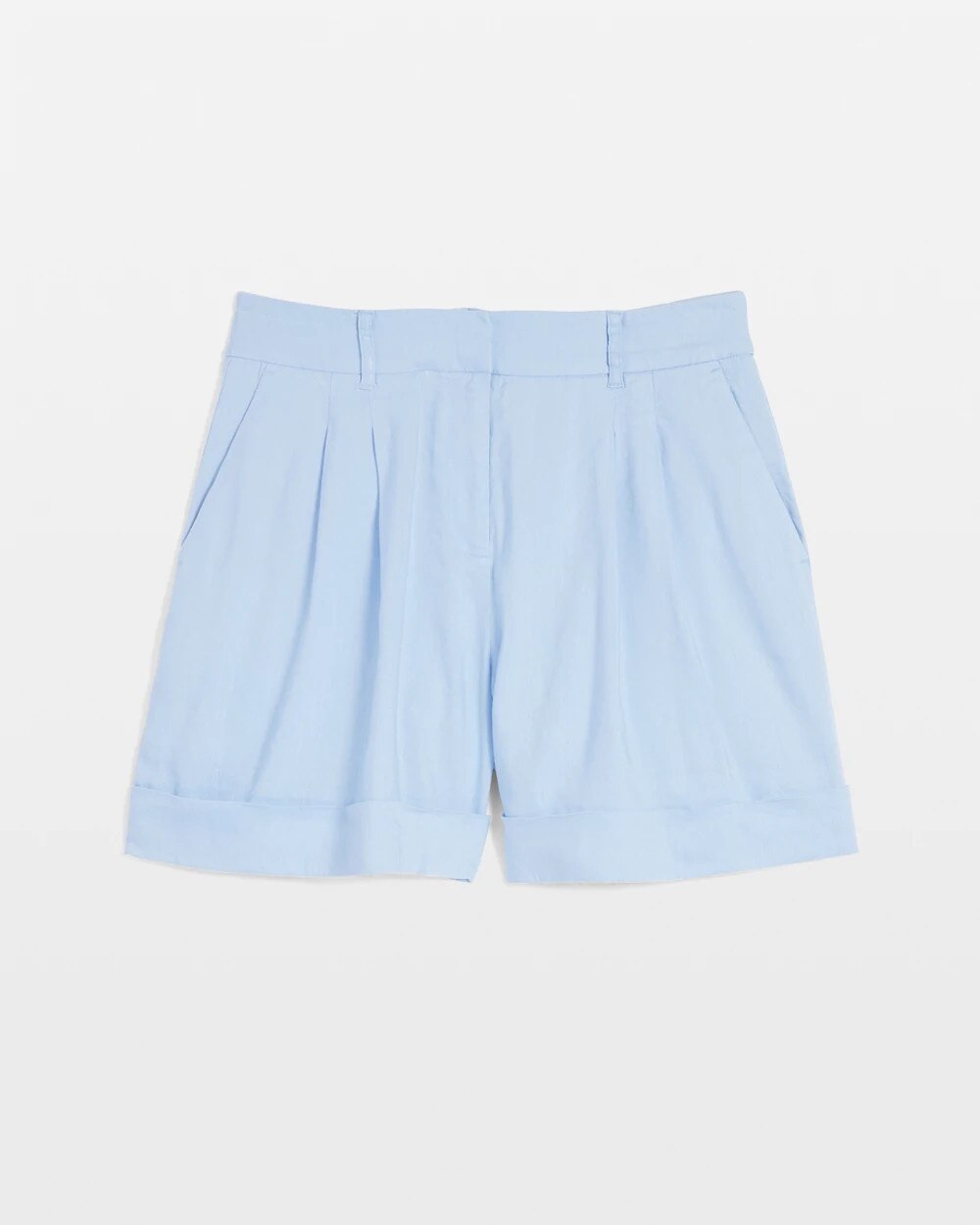 White House Black Market High-rise Pleated Linen Shorts