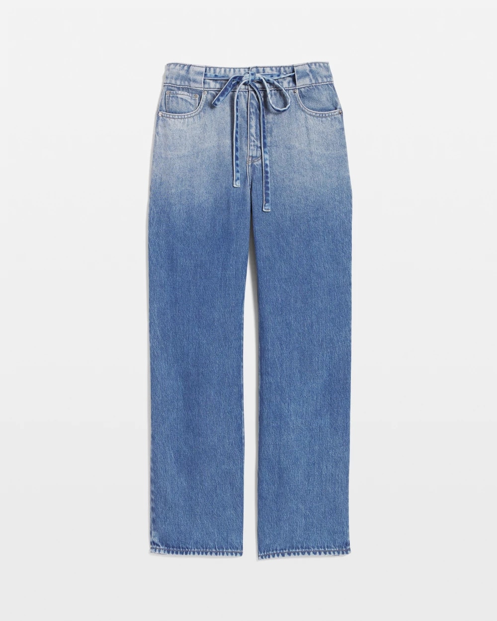White House Black Market Extra High-rise Wide-leg Tie-waist Cropped Jeans