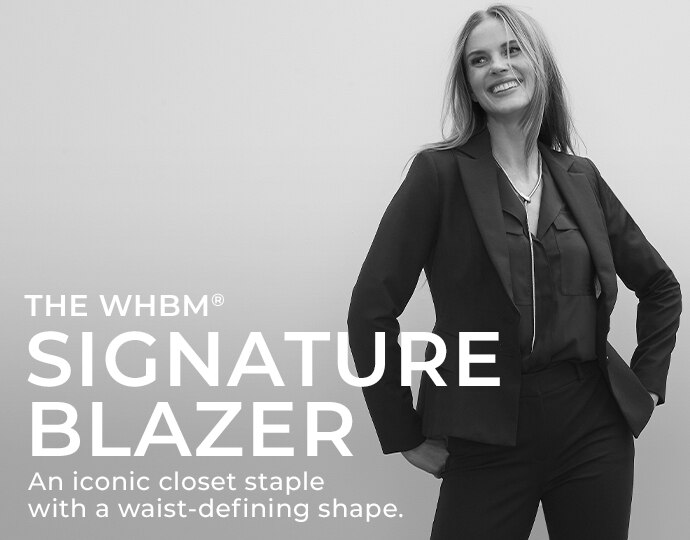 The WHBM signature blazer. An iconic closet staple with a waist defining shape.