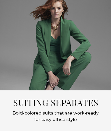Suiting Separates. Bold-colored suits that are work-ready for easy office style.